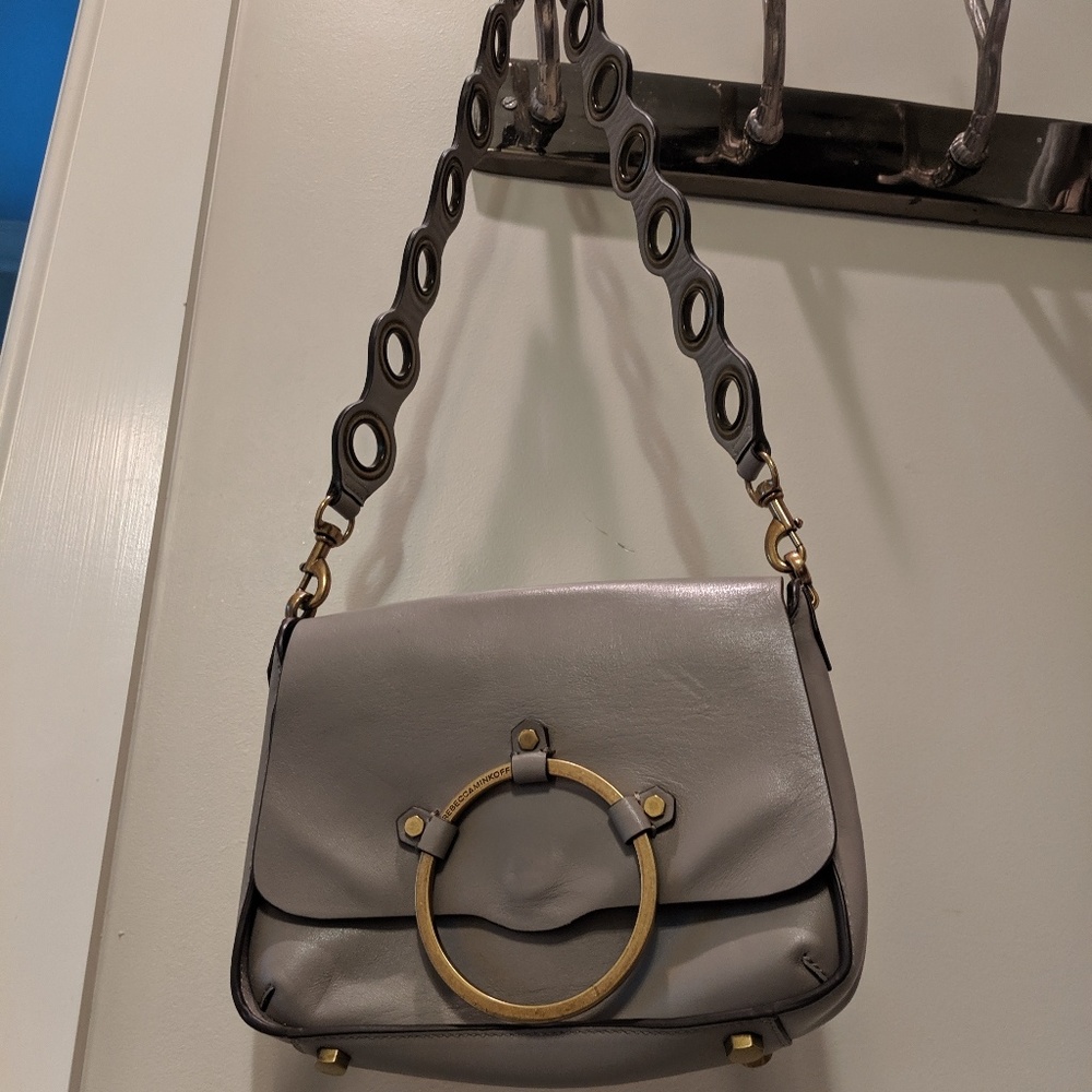 REBECCA MINKOFF unique leather shoulder bag